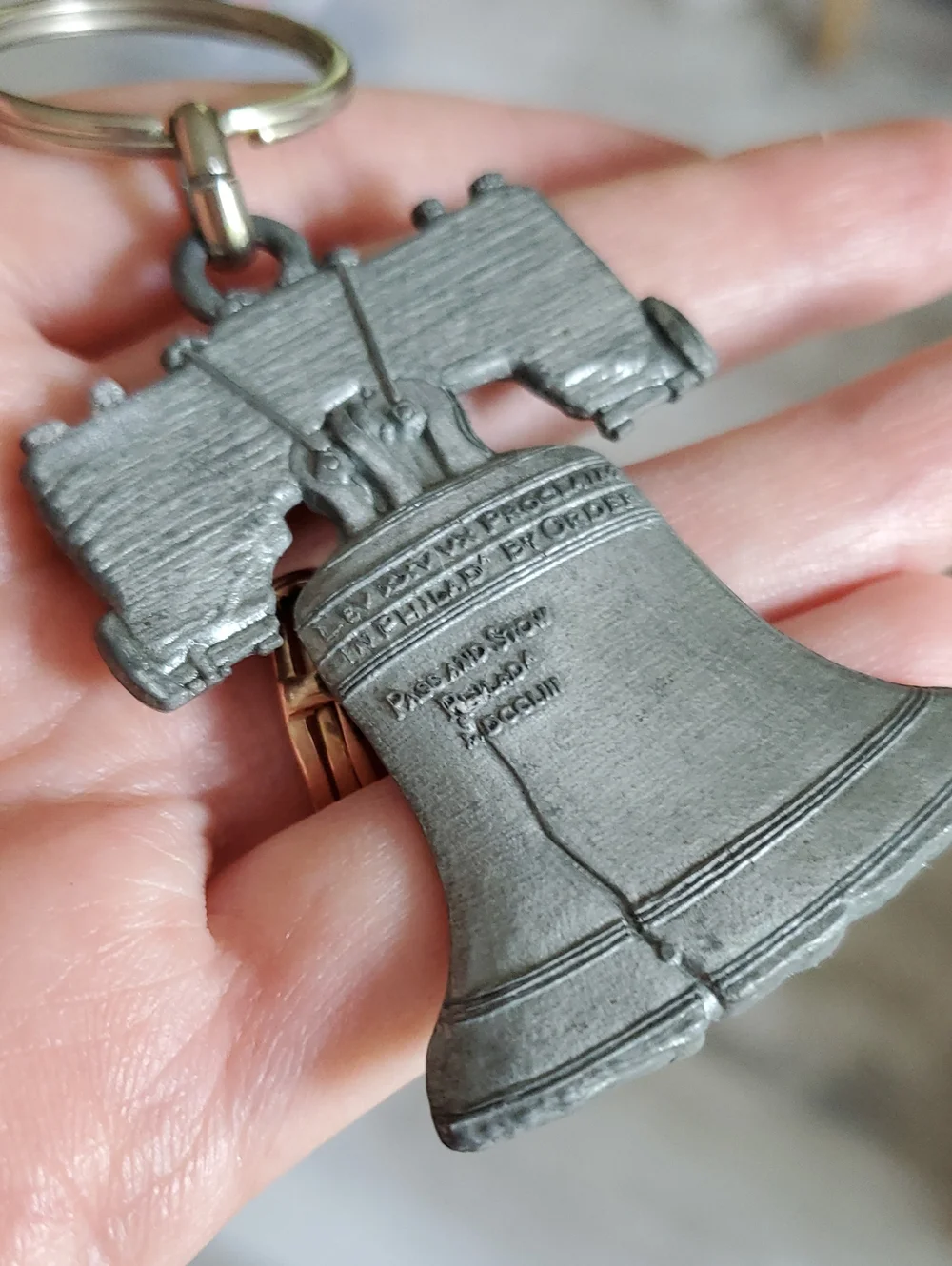 Liberty Bell Pewter Keychain Made In Canada From The 90s